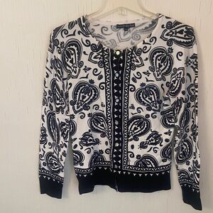 Elegant Black and White Women's Cardigan